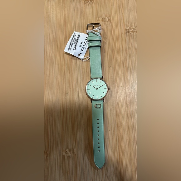 Coach Perry Watch With 36mm Mint Green Face & Leather Band - Picture 4 of 5